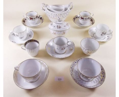 A collection of 18th and early 19th century porcelain teawares including Worcester