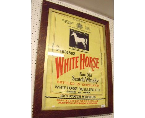 A White Horse Label vintage advertising tea towel - framed and glazed