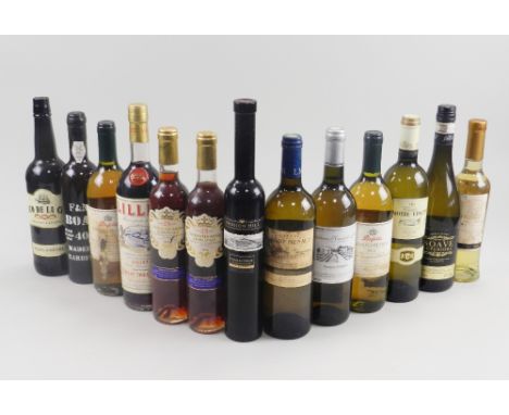 A mixed lot of thirteen bottles various to include Casco de la Cruz sherry, Fortnum and Mason Boal, Maderia 40 years old, Raw