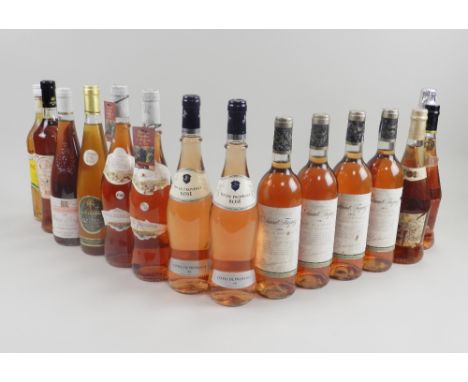 A mixed lot of fifteen bottles of rose St Tropez 2004 (4), Vin de Provence rose 2014 (2), Cotes de Provence (2), Frontignan P