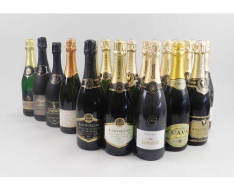 A mixed lot of twenty bottles of sparkling wine to include South Ridge Brut 2011/12 (4), South Rigde Classic Cuvee 2010, Nyet