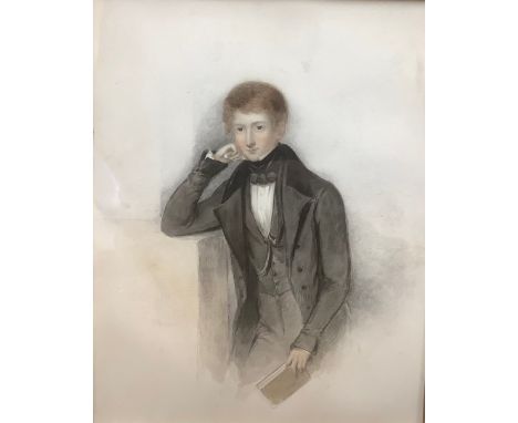 William Moore (1790-1851) Portrait of a Boy signed, dated 18**, watercolour, 24cm x 19cm