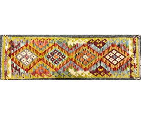 Oriental Rugs and Carpets - a Chobi Kilim runner, 158cm x 48cm