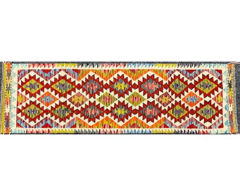Oriental Rugs and Carpets - a Chobi Kilim runner, 203cm x 60cm
