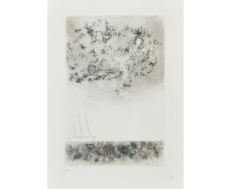 After FAUSTO MELOTTI (1901-1986); signed artists proof black and white etching, "Homage to Sextus Propretius", limited to 177