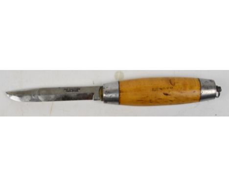 An early 20th century Swedish Johan Engström of Eskilstuna hunting/camping barrel knife, marks to blade and handle, length wh