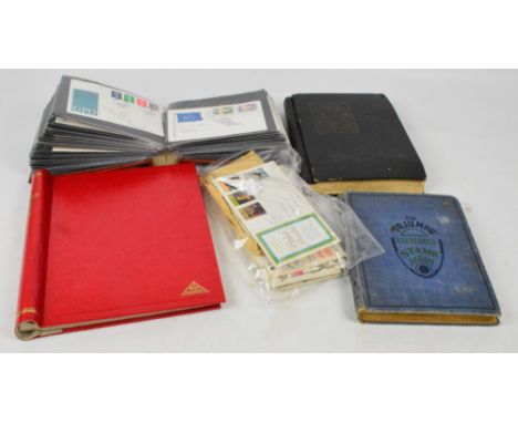 MIXED COLLECTION of stamps in three albums and some loose envelopes, together with a small album of first day covers.