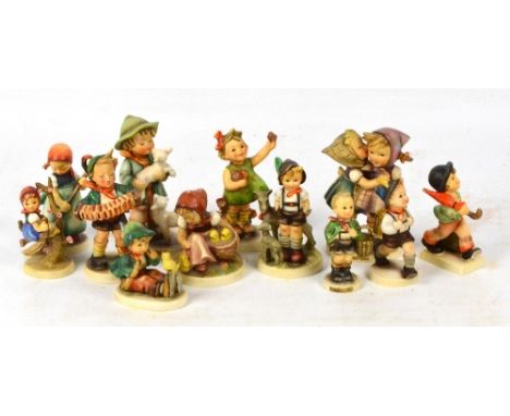 Twelve various Goebel/Hummel figures including two figures of shepherd boys.