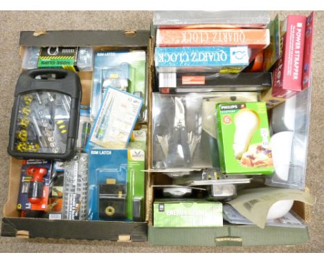 HAND TOOLS, SOCKET SETS &amp; HOUSEHOLD GOOD: A GOOD QUANTITY mainly packaged and unused (in two boxes)