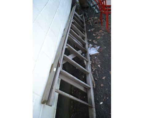 Large wooden folding step ladder