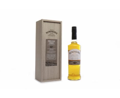 BOWMORE 1988 AGED 24 YEARS - FEIS ILE 2013 Active. Bowmore, Islay.Distilled 1988, matured in first fill borubon cask, bottle 