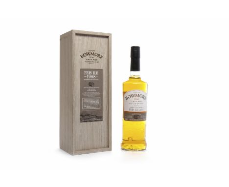BOWMORE 1988 AGED 24 YEARS - FEIS ILE 2013 Active. Bowmore, Islay.Distilled 1988, matured in first fill borubon cask, bottle 
