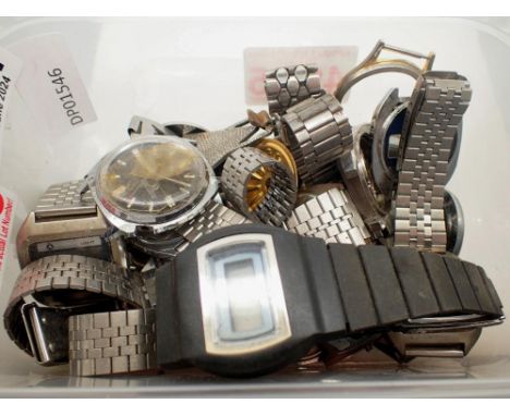 Box of mixed wristwatches for repair. UK P&amp;P Group 1 (£16+VAT for the first lot and £2+VAT for subsequent lots) 