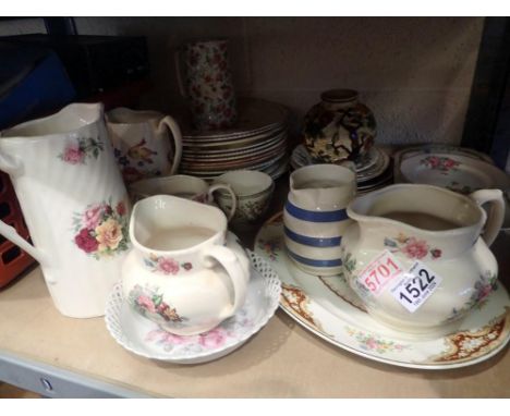 Shelf of mixed ceramics. Not available for in-house P&amp;P 