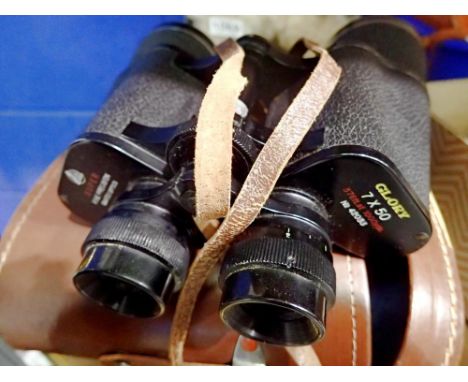 HW Glory 7 x 50 binoculars in leather case, #42033. Not available for in-house P&amp;P 