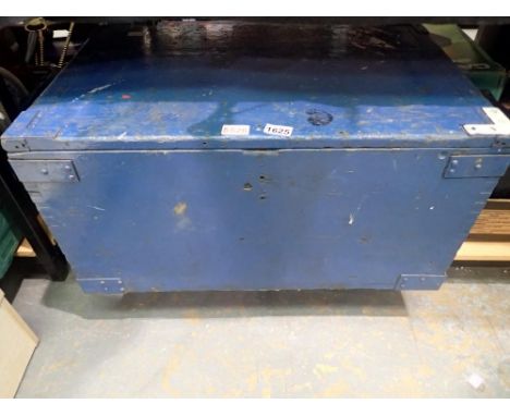 Large blue wooden trunk, 72 x 38 cm. Not available for in-house P&amp;P 