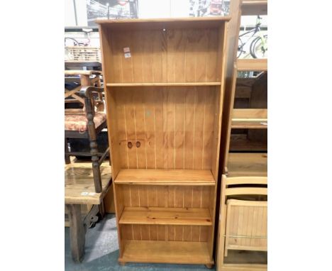 Pine bookshelf with five shelves, 84 x 180 cm H. Not available for in-house P&amp;P 