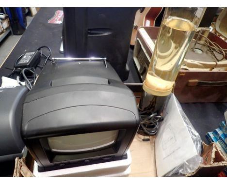 Mathmos lava lamp and Visiolux model 1421 B television. All electrical items in this lot have been PAT tested for safety and 