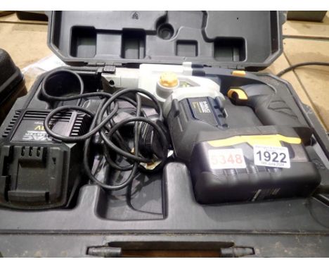 Macallister nail gun, cased. All electrical items in this lot have been PAT tested for safety and have passed. This does not 