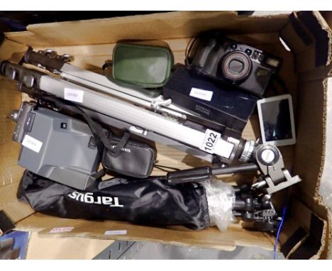 Mixed cameras, tripods and binoculars including Polaroid Pulse. Not available for in-house P&amp;P 