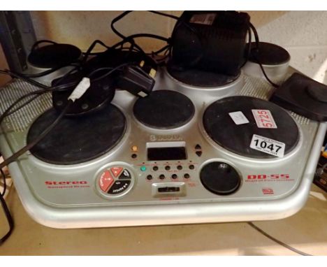 Yamaha drum machine with leads and pedal. All electrical items in this lot have been PAT tested for safety and have passed. T