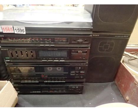 Sony XO-DI stereo/LP/cassette/radio system, with speakers. All electrical items in this lot have been PAT tested for safety a