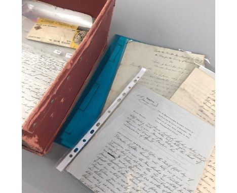 COLLECTION OF VICTORIAN AND LATER HANDWRITTEN EPHEMERA, including share certificates and Dumfries court case info, along with