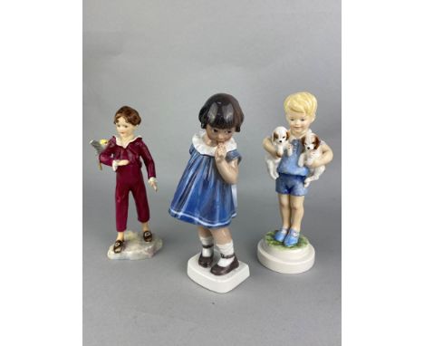 DANISH FIGURE OF A GIRL, 18cm high, along with a Royal Worcester figure of Mondays child is fair of face, and the Parakeet, a