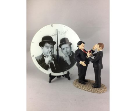 COLLECTION OF LAUREL AND HARDY MEMORABILIA, including The Leonardo Collection Laurel and Hardy icon clock, Leonardo Collcetio