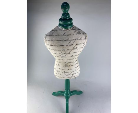 REPRODUCTION MANNEQUIN OF SMALL PROPORTIONS, with a painted turned column and tripod supports, 77cm high