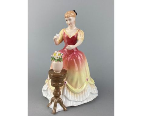 ROYAL DOULTON FIGURE OF 'SARAH', HN 3380, 22cm high, along with a Royal Doulton figure of 'Sharon', HN 3603, 23cm high and a 