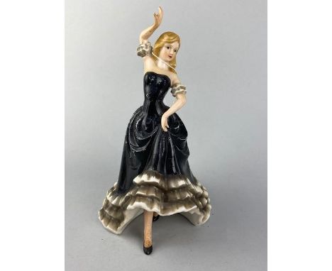 ROYAL DOULTON FIGURE OF PRINCESS DIANA, HN 5061, 23cm high, along with a Royal Worcester figure of The Queen and other cerami