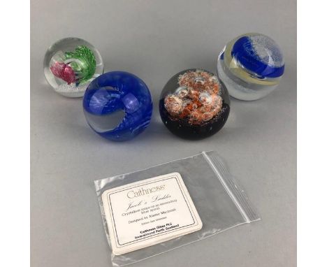 FOUR CAITHNESS PAPERWEIGHTS, including Pursuit, limited edition 172/750, Butterfly Orchid, limited edition 272/750 and Jacob'