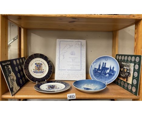 Boston related book &amp; plates &amp; Royal Copenhagen plates etc