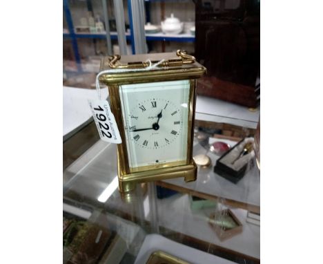 A brass Bayard 8 day carriage clock