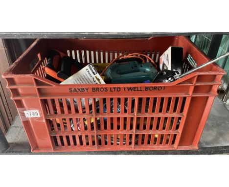 A box of assorted tools, screws &amp; brackets COLLECT ONLY