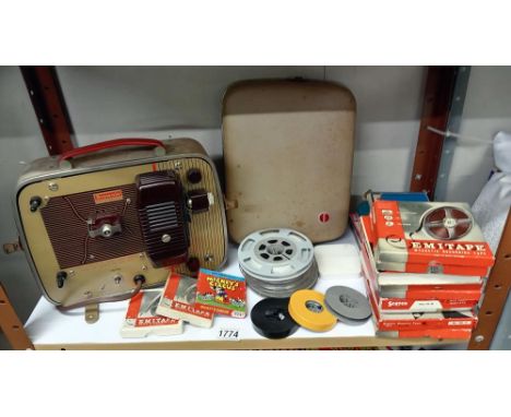 A cased Brownie 8 x 58 projector &amp; tapes etc COLLECT ONLY