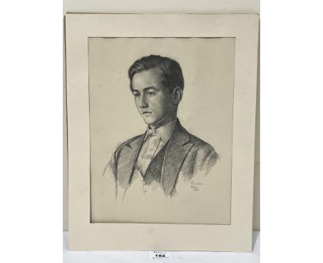 THEODOR KERN. AUSTRIAN 1900-1969 Portrait of a young man. Signed and dated 1933. Pencil drawing 13' x 10'. Unframed