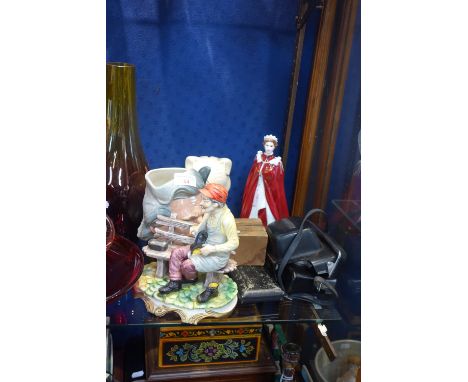 A ROYAL DOULTON CHARACTER JUG 'Mark Twain' no. D.6654, a Royal Worcester china figurine in celebration of the Queen's 80th bi