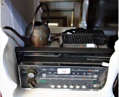 A NORDMENDE 'GLOBETROTTER' PORTABLE RADIO and other vintage electronics and a small copper watering can