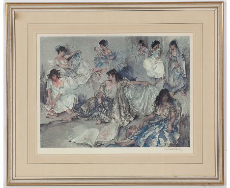 SIR WILLIAM RUSSELL FLINT RA PRSW (SCOTTISH 1880 - 1969)
VARIATIONS IV
limited edition print, signed
44.5cm x 50.5cm
Framed a