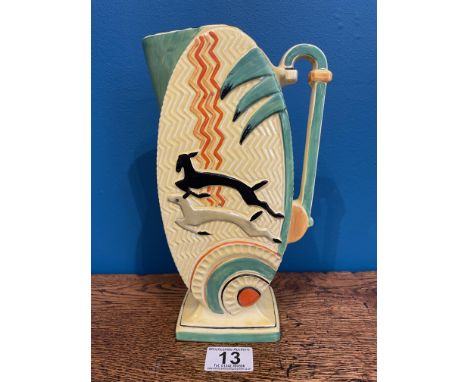 A rare pattern (Gazelle Lozenge) Burleigh Ware art deco jug.
Presented in good order with no obvious damage.