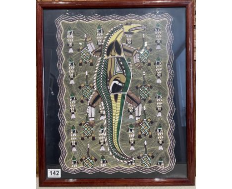 Aboriginal Artwork On Cloth Of A Lizard