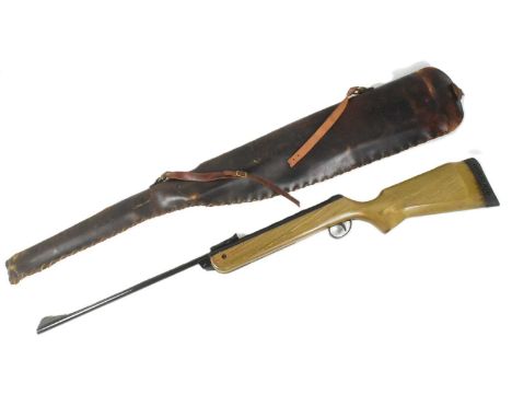 An original vintage BSA ( Birmingham Small Arms ) .22 calibre ' Meteor ' air rifle. Break barrel spring powered mechanism. Ho
