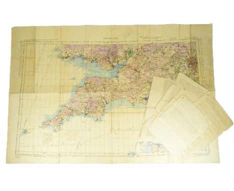WWII Second World War RAF Map - South Cerney Interest - an original wartime issued RAF (War) Ordnance Survey map of South Wes