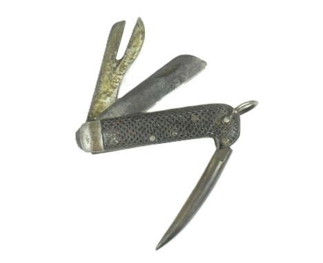 A WWII Second World War British Military jack knife / pocket knife with marlin spike and tin opener. The Sheffield made knife