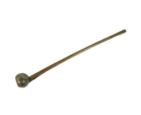 South African Zulu tribal club / Knobkerrie club. Globular shaped club head with x2 flat sections mounted to a wooden shaft. 