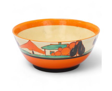Clarice Cliff Fantasque Tree And House pattern bowl, diameter 17.5cmGood condition, no chips cracks or restoration 