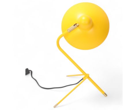 Di Classe, an Arles mid-century style desk lamp by Domei Endo with adjustable yellow shade, height 37 cmGood condition 