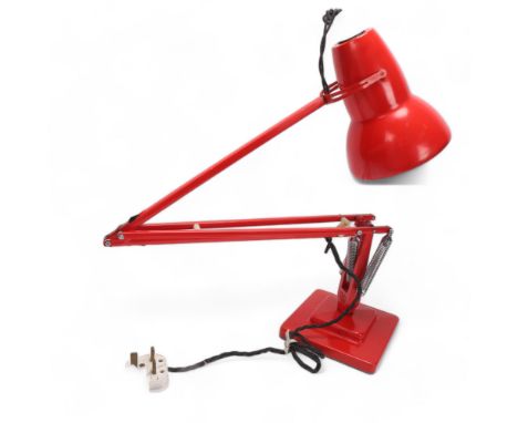 A Herbert Terry Anglepoise lamp, original red paintwork, with two-step base, makers stamp, approx height 85cmGood condition, 